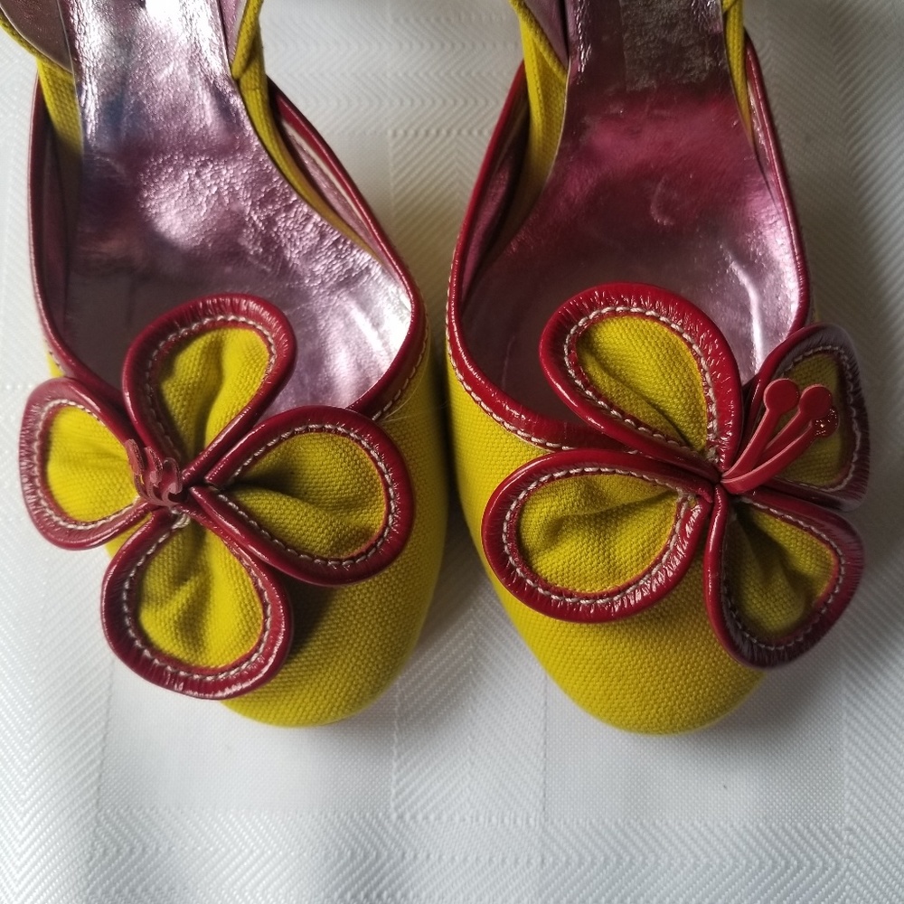 3 for $65! ETRO Floral Heels Slingbacks Euro US 8 - Picture 2 of 8
